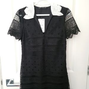 Zara Little Black Lace Dress Size S